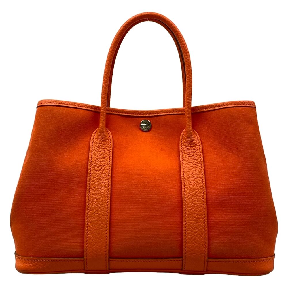 Hermès Garden Party TPM Handbag Toile Officier Leather